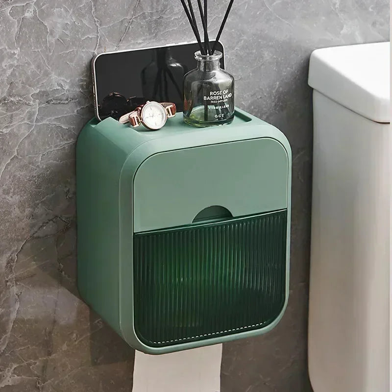distributeur papier toilette moderne minimaliste adhésif blanc vert grille rétro