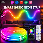 ruban led néon multicolore 10m 15m 20m 5m télécommande bluetooth clips moderne étanche