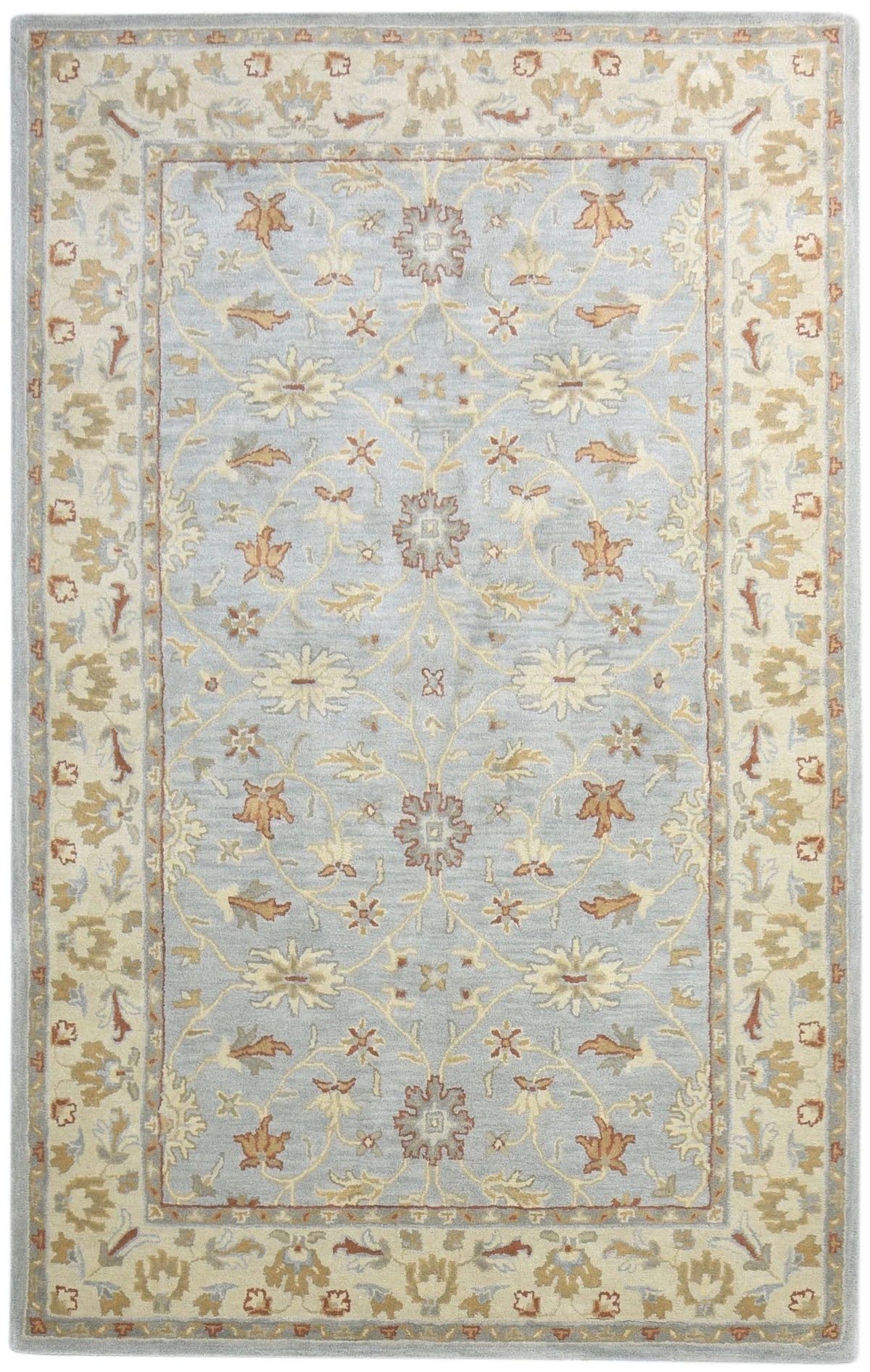 tapis floral classique bleu clair marron deco maison salon chambreextérieur sdb commercialisée