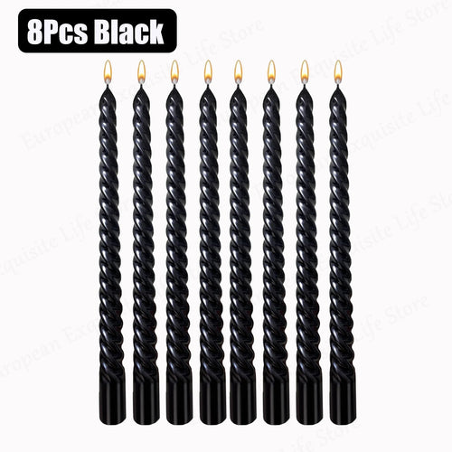 bougies coniques spirales noires blanches tringles dorées décoration table mariage