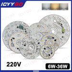 source lumineuse led 12w 24w 36w couleurs blanc moderne rond autoinstallation