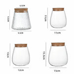 vase verre moderne transparent gravé couvercle liège opaque table