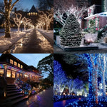 guirlande lumineuse solaire moderne 105ft 300led noir blanc filaments lumineux extérieur féerique patio jardin