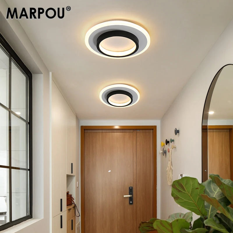 plafonnier led moderne noir blanc rond flux lumineux 249 2000 90 260 surface minimaliste