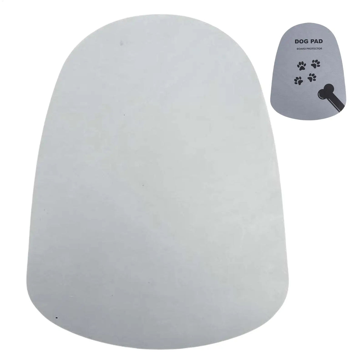 tapis antidérapant chien surf paddleboard gris pattes friandise clips rouges pratique décoration planche