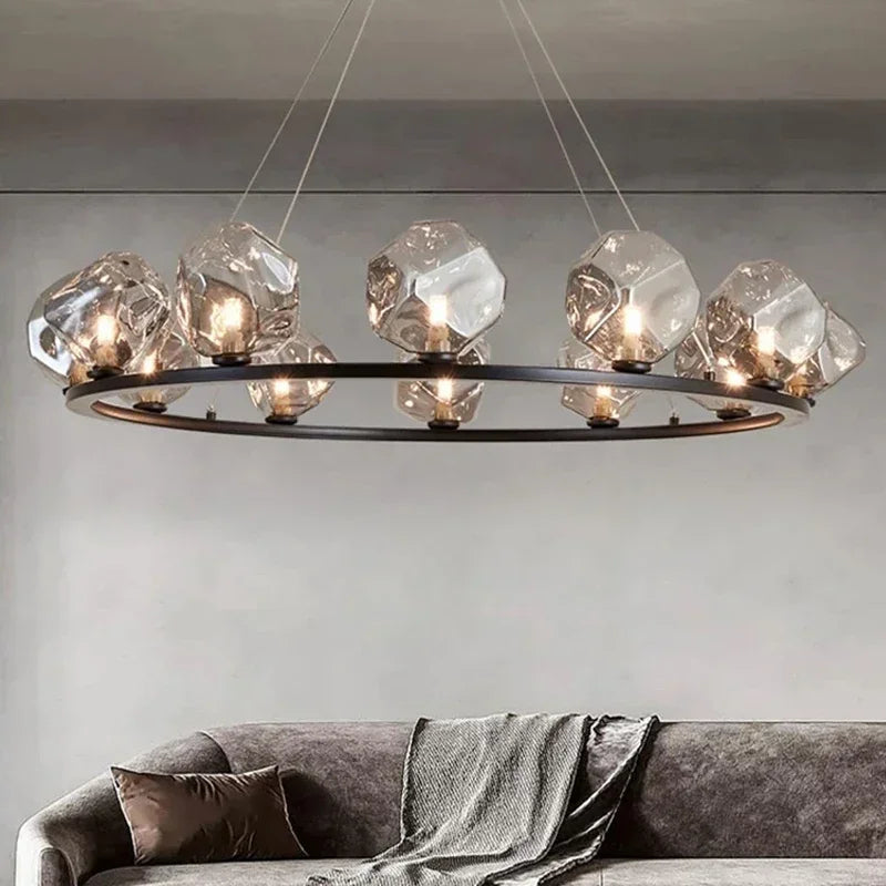 suspension lumineuse moderne scandinave ampoules led noir transparent