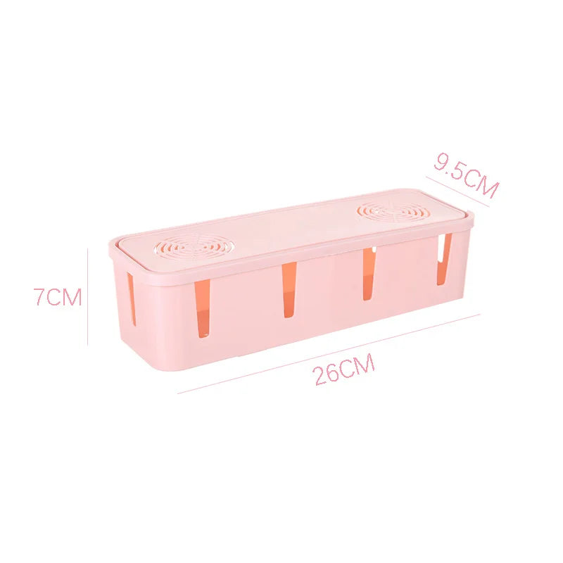boîte rangement câbles moderne rose gris blanc pratique rechargeable maison