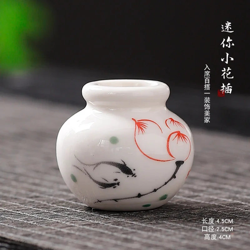 petit pot fleurs céramique blanche motif fleurs artisanal décoration maison plante verte