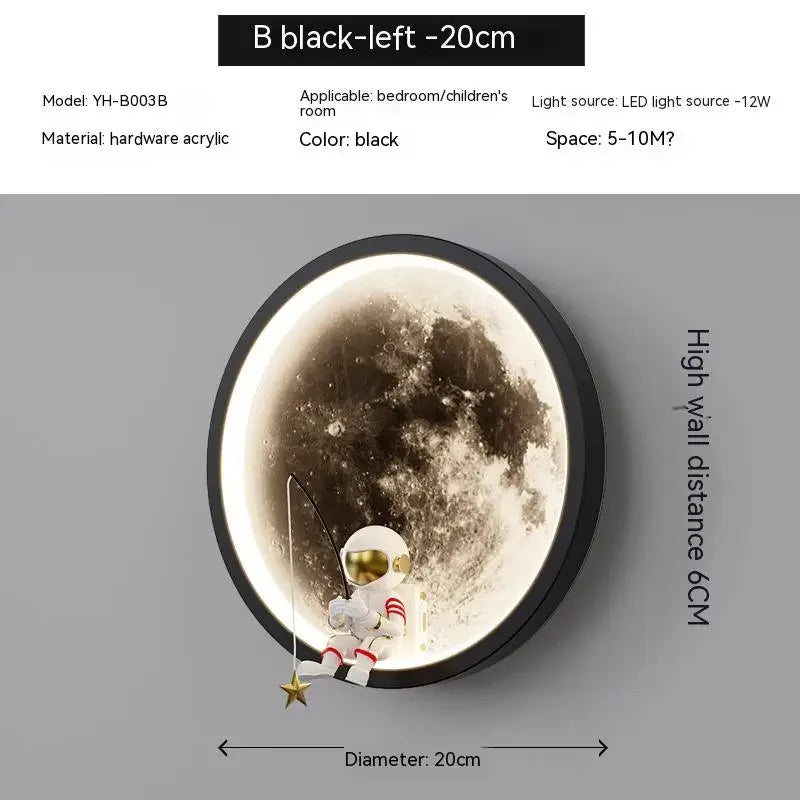 lampe murale astronaute lune étoiles chambre enfant moderne