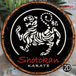 plaque métallique tigre stylisé shotokan karate noir blanche 20cm carré decoration murale sport dojo