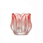 support bougie tulipe moderne rose rouge vert transparentDecoration élégante maison mariage