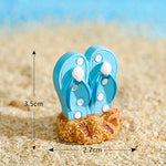 miniatures plage coquille étoile mer dauphin résine soleil palmier décor