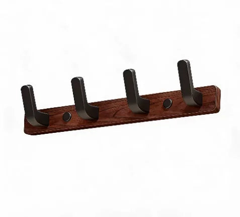 porte manteau mural bois naturel noir étagère crochet suspension multifonctionnel rangement entrée chambre moderne