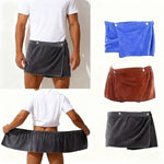serviette bain enveloppante homme gris velours moderne absorbant boutons ajustables toilette plage camping