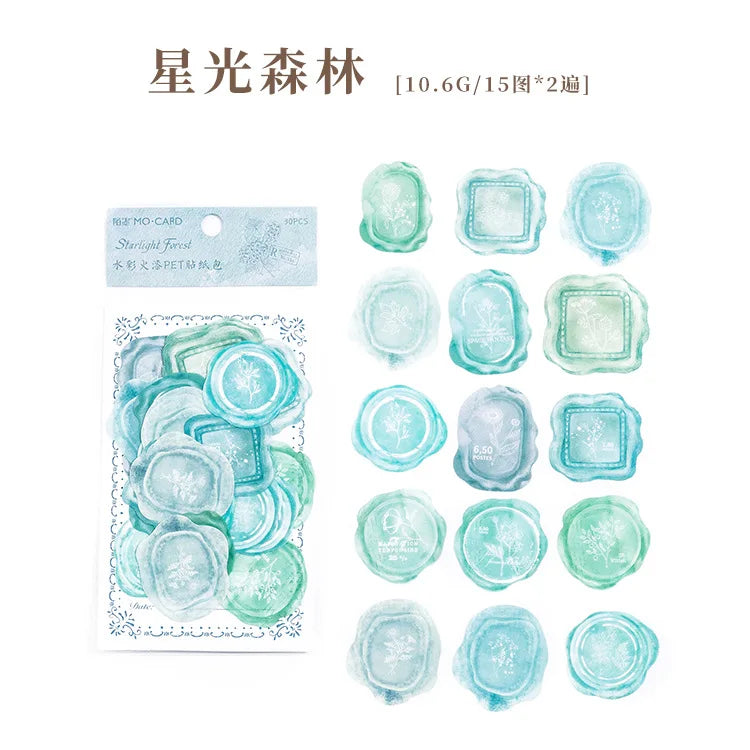 timbres sel multicolores motifs floraux géométriques vintage romantique adhésifs étiquettes paquets