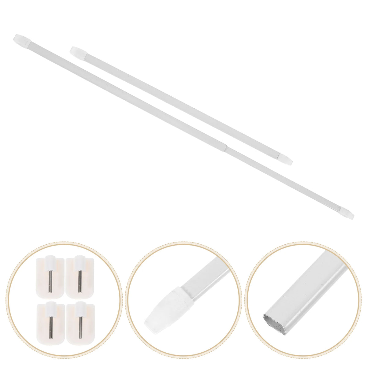tige extensible blanche moderne adhésive 29.6cm 50cm rideau salle bains cuisine salon adjustable