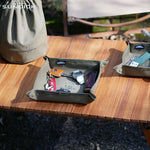 sac cordons vert olive toile épaisse texture naturelle pratique outdoor camping rangement serviettes ustensiles
