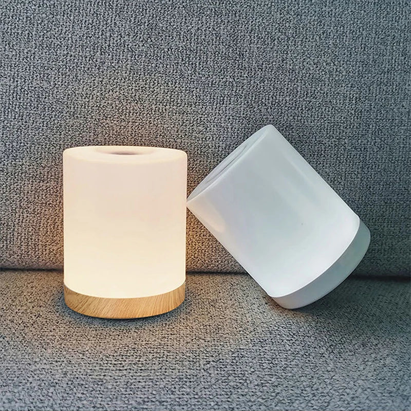 veilleuse lampe table led blanc moderne éclairage nuit chambre tactile charge