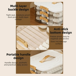 boîte rangement transparente réutilisable qualité alimentaire plastique moderne pratique poignées couvercle blanc beige