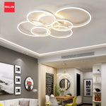 luminaire moderne led dimmable blanc or télécommande éclairage concentrique minimaliste