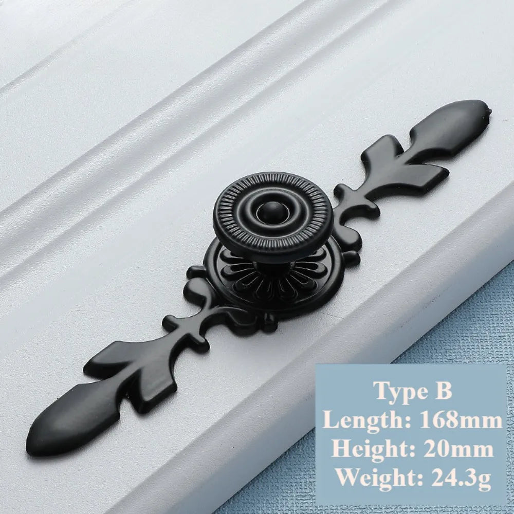 poignée porte métal européen noir blanc décorative antique autoadhésive chambre