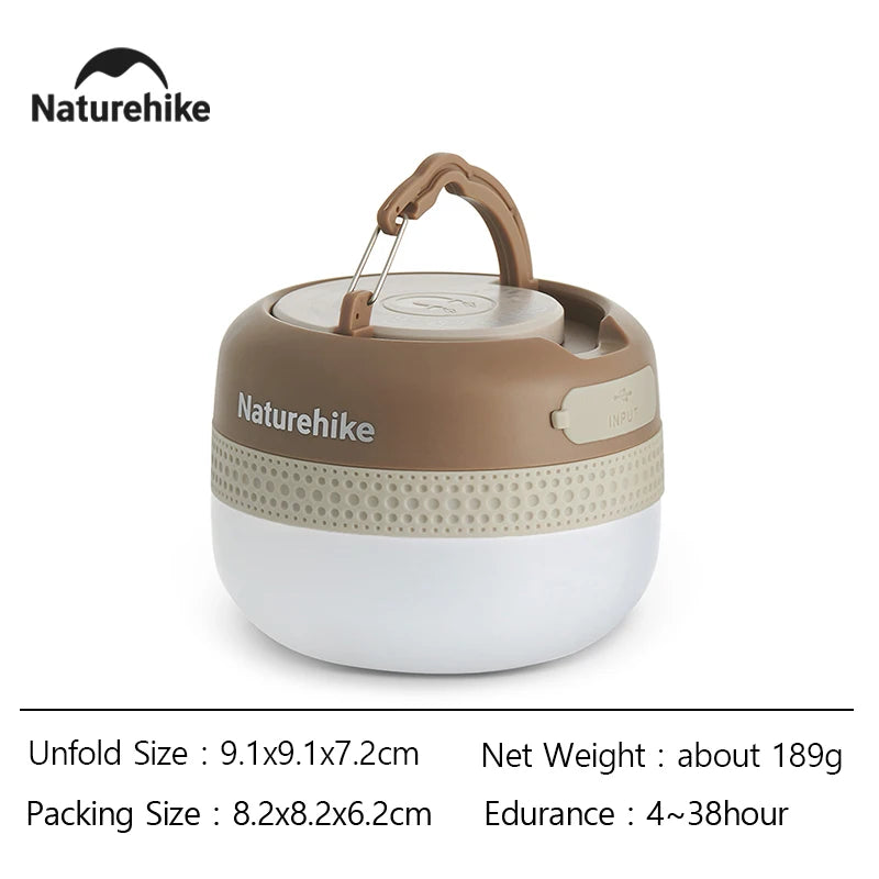 lampe camping moderne compacte pince suspension beige blanche points décoratifs texturée ip44 six modes