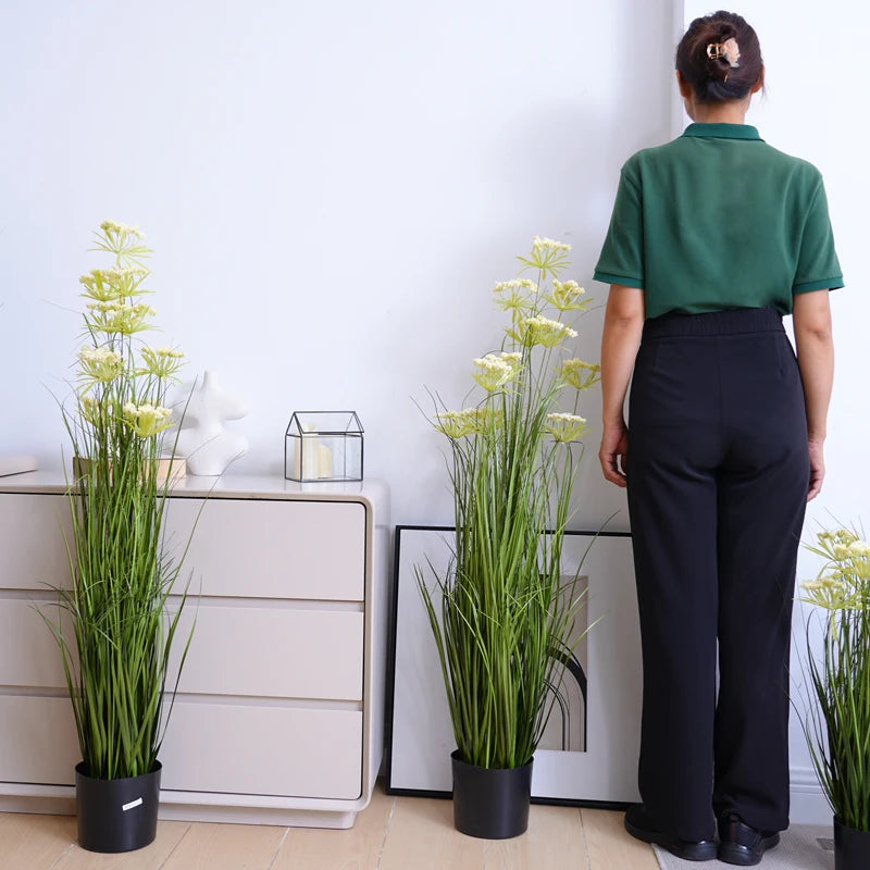plantes artificielles vertes blanches pot moderne extérieures intérieures decoration maison 123cm 73cm 90cm