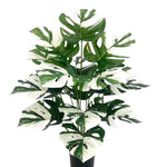 plantes artificielles grandes feuilles vertes blancs moderne tropicale décoration mur extérieur accrochées