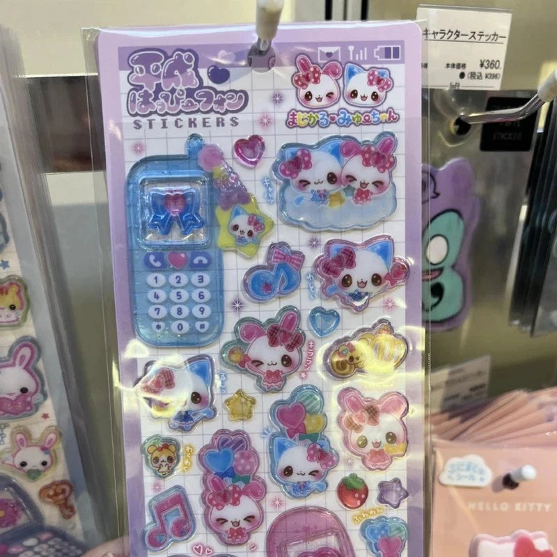 sticker kawaii 3d dessins animés motifs floraux adhésifs mignons collection mixte téléphone artisanal