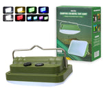 lampe camping rechargeable vert olive modes éclairage portable étanche crochetarrière led moderne