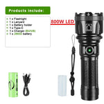 lampe torche rechargeable led 800w intense moderne robuste noire texturée
