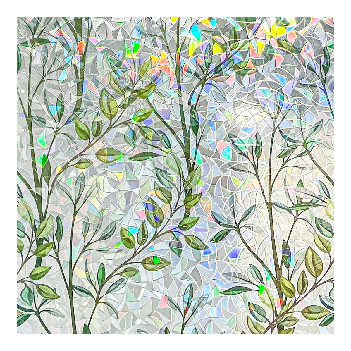 film confidentialité fenêtre multicolore floral adhésif moderne décoratif semi opaque vert bleu rose blanc