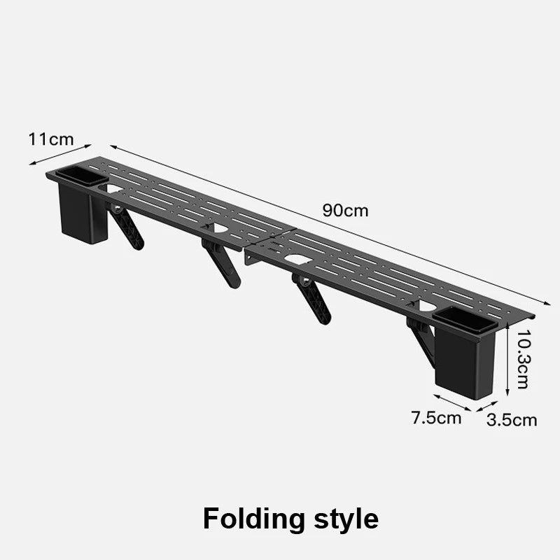 rack rangement multifonctionnel noir perforé moderne fixations clips boîte rangement tissu bouteilles d'eau