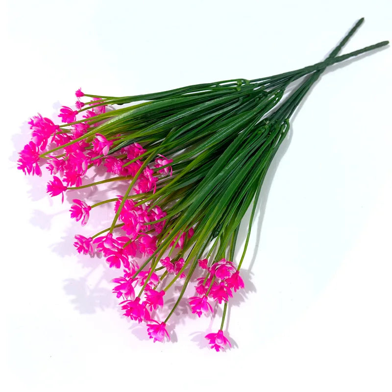 Bouquet artificiel violet rose feuilles vertes décoration intérieure tringle moderne minimaliste