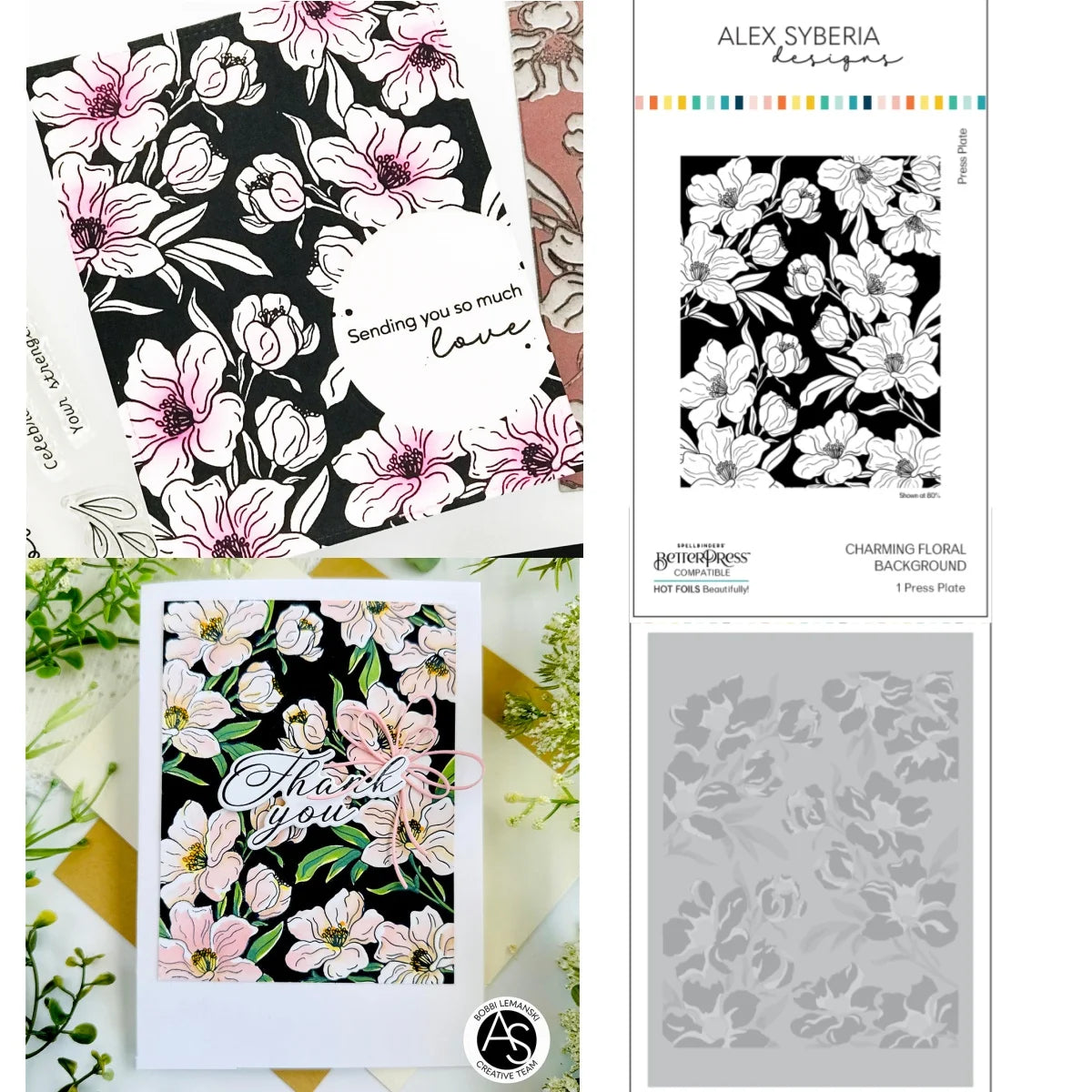 plaque pression gaufrée fleurs abstrait calligraphie cartes scrapbooking artisanal fixations sequins adhésif