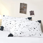 lot deux taies d'oreiller rectangulaires 48x74cm housse coussin décorative motif géométrique moderne