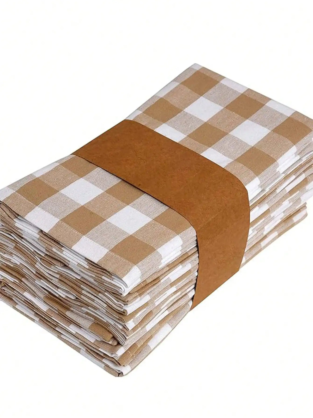 serviettes carreaux 100% polyester beige blanc table moderne cuisine restaurant