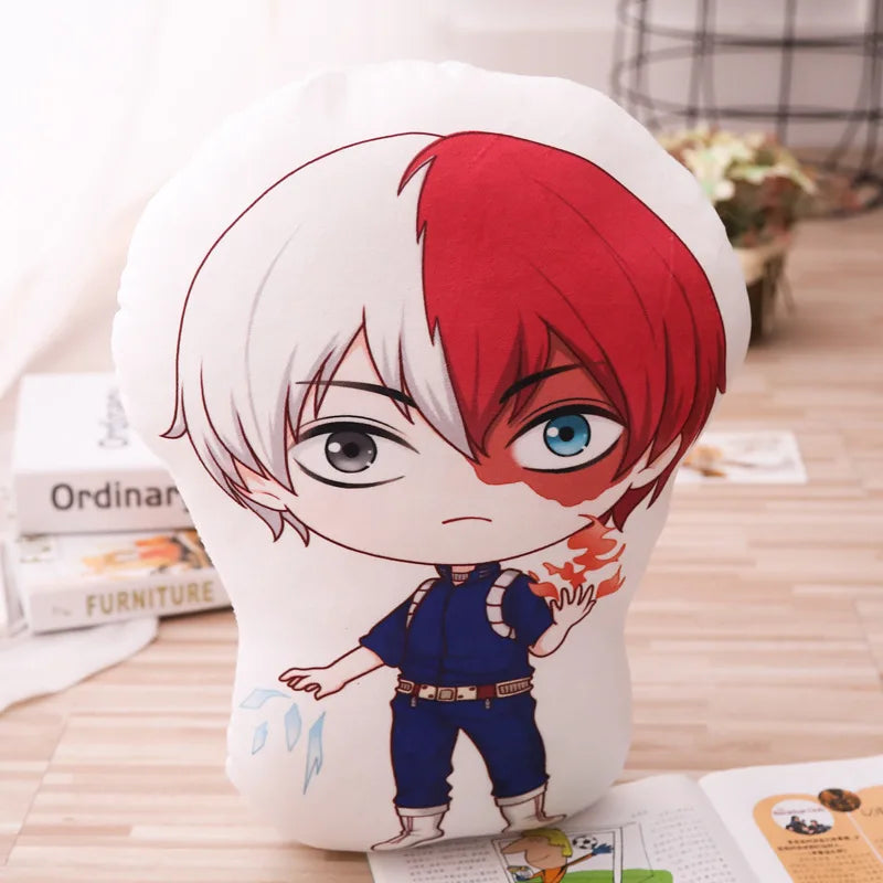 coussins peluche dessin animé my hero academia izuku bakugou shoto manga blanc noir rouges