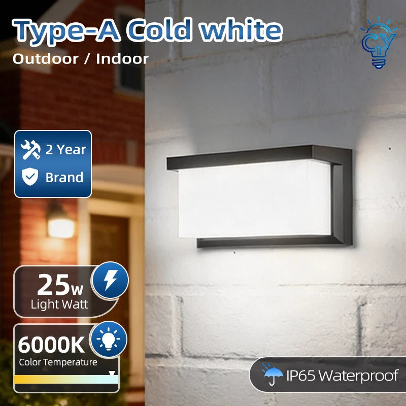 lampe murale led moderne ip65 étanche noir blanc 2492000lm 85265v