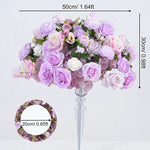 décoration mariage rose violet fleurs artificielles table arrangement floral événement romantique élégant