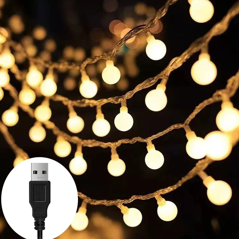 guirlande lumineuse extérieure led usb 5v boules lumineuses colorées autoinstallation decoration jardin camping