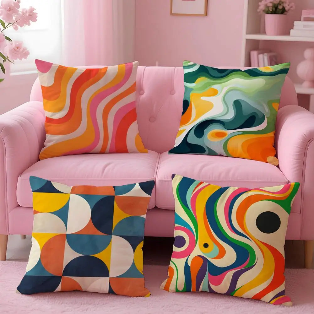 housse coussin motif géométrique polyester coton 35x35cm 40x40cm moderne chambre salon voiture