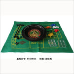 jeu roulette miniature tapis vert jetons colorés numéros dorés compartiments noirs pelle inclusion casino