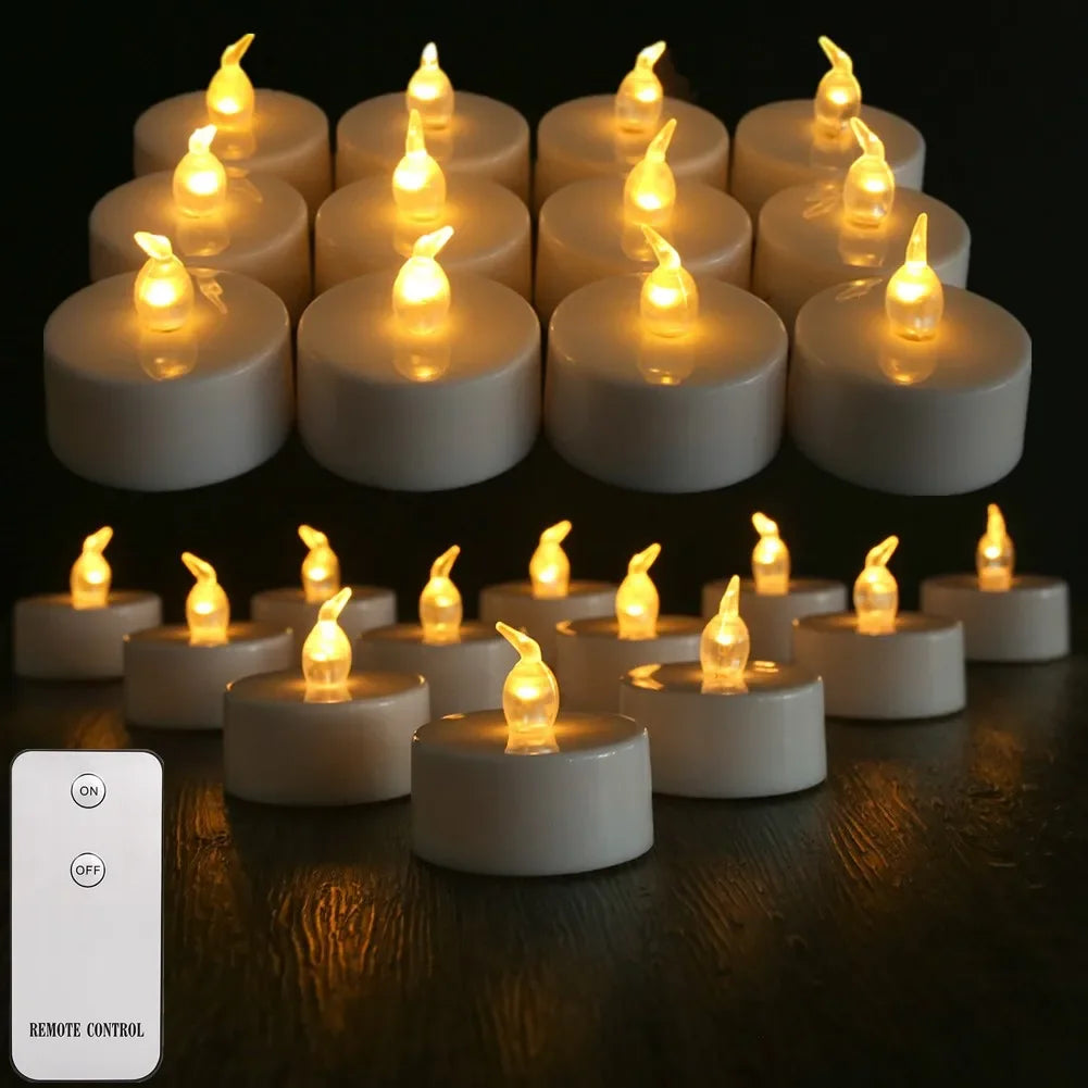 bougies led sans flamme effet vacillation éclairage moderne télécommande blanc opacité on off