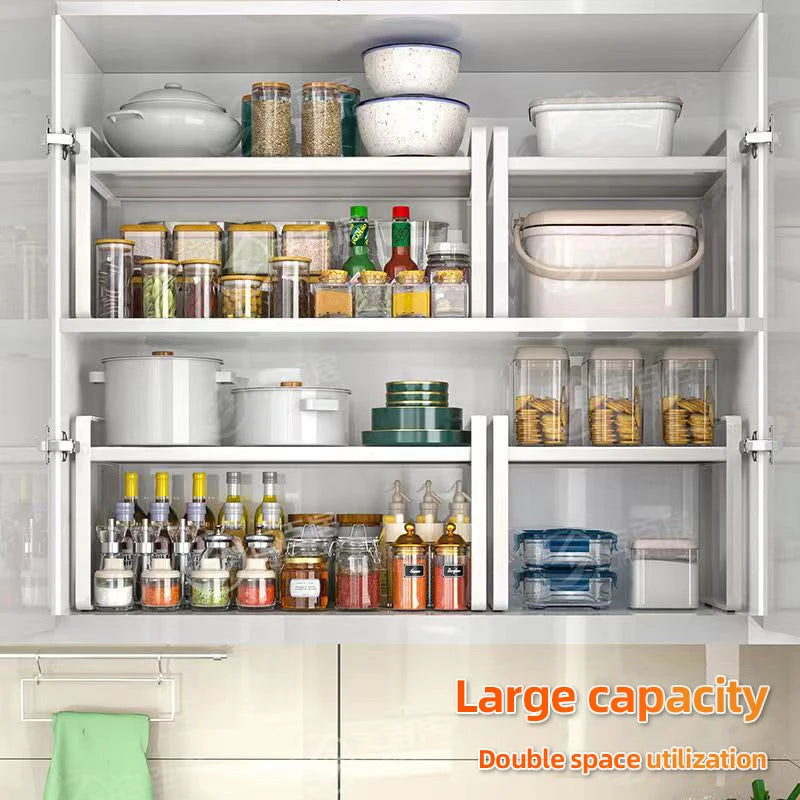 étagère cuisine rétractable modulaire noire métal tiroirs moderne fixée assemblage facile rangement efficace