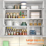 étagère cuisine rétractable modulaire noire métal tiroirs moderne fixée assemblage facile rangement efficace