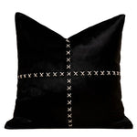 coussin imprimé léopard noir blanc moderne salon décoration canapé carré peluche adhésif