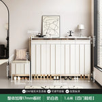 meuble entrée moderne noir panneaux verticaux lisses rangement tabouret coussin plaques mesure
