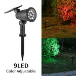 projecteurs led solaires réglables jardin extérieur moderne noir jaune violet vert