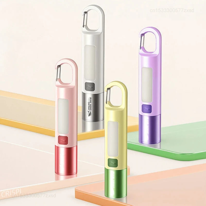 torche rechargeable led portable annneau violet rose gris jaune verte bleue